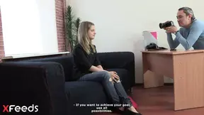 Super hot Russian beauty gets fucked in her first casting