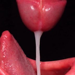 Hot Blowjob with Condom, Then Breaks It and Takes All the Sperm in His Mouth