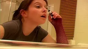 Kinky teen 18+ showing off in front of the mirror