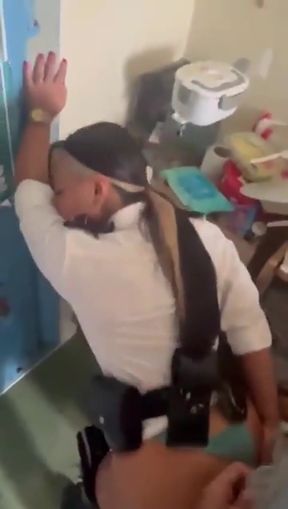 Amateur GF gives a deepthroat blowjob in homemade clip with police theme