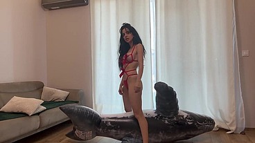 Domination and squirting all over the naughty shark