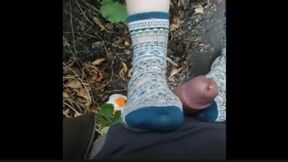 Public Sockjob From a Stranger Girl