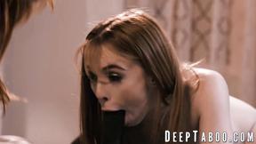 ”MILF Lauren Phillips & stepdaughter Madi Collins share Isiah Maxwells big black cock”