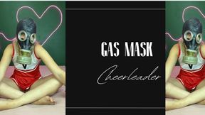 cheerleader in gas mask