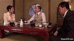 Businesswoman seduced and pleasured