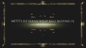 ALT VIEW Seran Wrap Trapped Ball Busting Footjob with Truenorthfeet