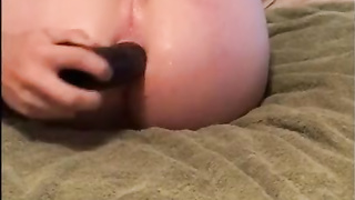 Sissy Fucked by 9 Inch Black Dildo 6