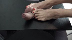 Feet play with cock and balls (1080p)