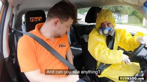 ”Lexi Dona affraid of corona virus, she wears only hazmat suit over her hot lingerie!”