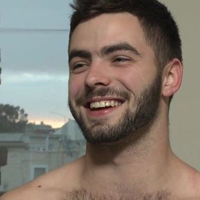 Hot Hairy Stud Tied up and Edged for First Time