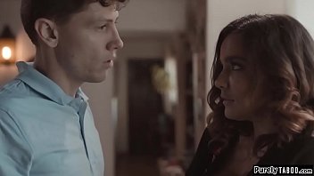 Wealthy widow is seduced by her neighbor Its been so long since she had sex and she cant resist his charms They kiss intense and when his big cock is out she titjobs him before deepthroating After he licked her pussy he bangs her hard