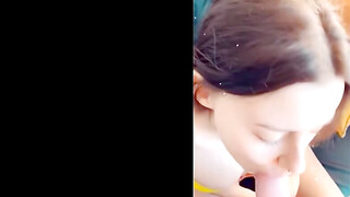 College Cutie's Deepthroat Blowjob - POV Facial Covered In Semen