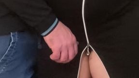 Subway Fantasy! Hairy MILF Fingered Under Dress