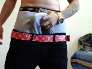 Pulling my huge cock out! Full video on my Onlyfans
