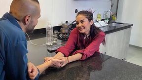 Horny Latina Girlfriend In Rope Bikini Sucks And Fucks In Kitchen