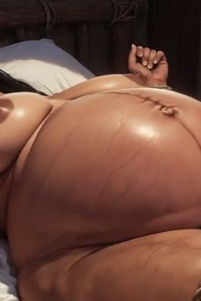 9 Months Pregnant Bound on Bed - Big Belly &amp; Extremely Aroused