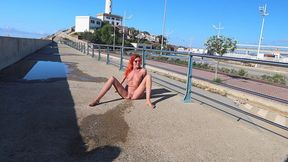 pissing in the street near the ibiza lighthouse!