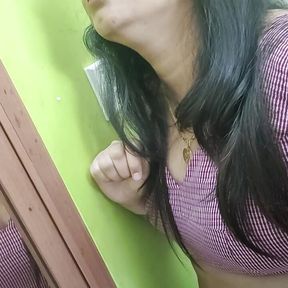 Vaishnavy half saree hot navel lick romance with Sharun Raj, Mallu couple hot half saree removal romance with navel lick love