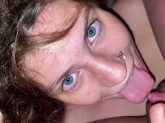 Mature amateur wife full blowjob with cumshot in mouth