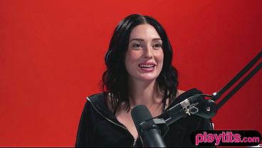 Petite and busty beauty with tattoos rubs a vibrator against her wet pussy