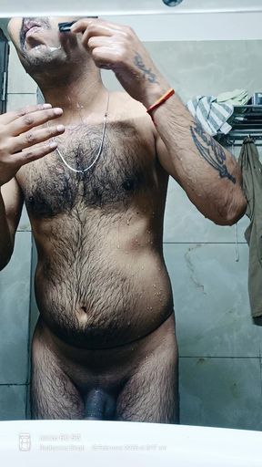 Enjoy morning bath and excercise with stepdaddy nude position