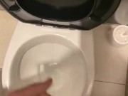 Wanking in gym toilets again with big cumshot nearly got caught
