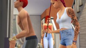 PUNISHED BY HIS SISTERS — Caning and Paddling Session: The Step-Brother Takes It All