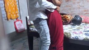 Indian Bhabhi was fucked by her neighbor brother-in-law by lifting her leg when no one was at home