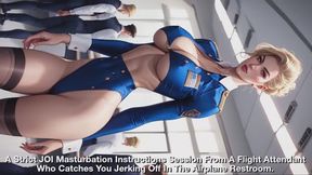 A Strict JOI Masturbation Instructions Session From A Flight Attendant Who Catches You Jerking Off In The Airplane Restroom