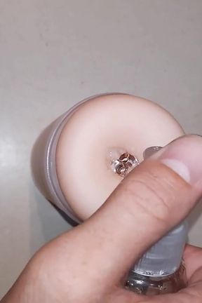 Horny Man Wanking Cock Him Flashlight Anal in Bathroom - Soloxman