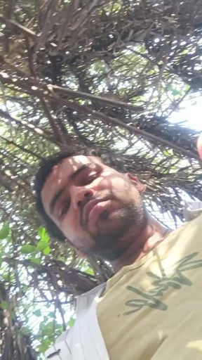Close shot my masterbate dick at forest alone