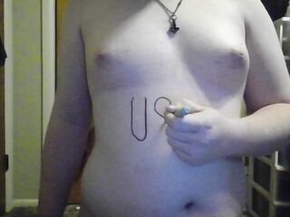 Trans Wench writes all over her Body