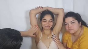 The fat girl and the chubby girl worshipping their sister's armpit