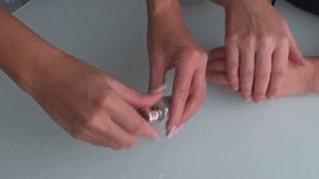 videos of women rubbing lotion on their hands FNF