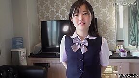 Erika 18yrs Old, Pure Innocent School Uniformed Beauty* Gets Baptized By Super Big Cock Threesome!