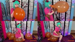 Bulma Blow to Pops and Sit To Pops Dragon Ball Balloons - Full Length