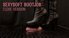 SexySoft Bootjob in Leather Knee High Heels Boots (Close Version) - Tamystarly - Cock Balls Crush Trample, CBT, Trampling, Shoejob, Stomping