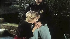 90&#039;s Teeny Fucks with Janitor in College Garden