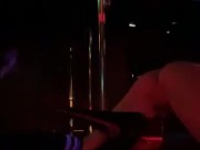 Stripper warming up on the stage