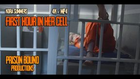 First Hour In Her Prison Cell : Kora Summers Locked Up in Her Prison Cell Shackled and Barefoot 4K - MP4