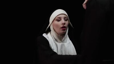 Hot Nun gives Blowjob & Femdom Face Sitting