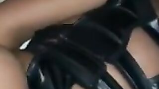 Throat goat getting her face fuck by big black cock