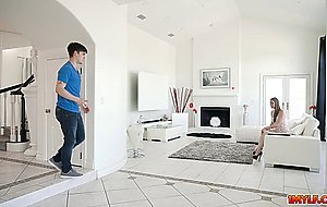 Stepson gets reward by his stepmom after cleaning up his messy room