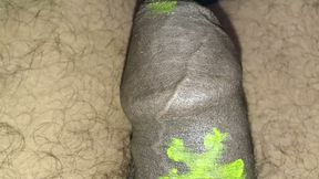 Indian desi boy painting with cock playing