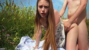 Lovely Slim Blonde Russian Cutie Cheats On Her Husband With The Neighbor Enjoying Hot Sex By the Lake