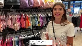 Fitting Room Blowjob / She Swallows Too Much Cum