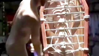 Poor submissive dude Chet Walker takes the painful heavy chain tugging his meat