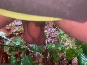 Crouched Peeing Outdoors, Accidentally Farted