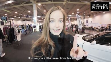 German couple gets a massive facial at the Essen Motor Show POV