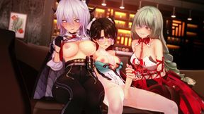 Phrolova & Zani X Zhezhi - Two Chicks Milking a Nerdy Futa